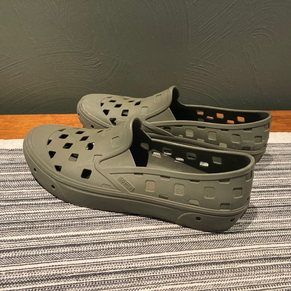 Vans TRK Slip Ons in Olive, men's 9